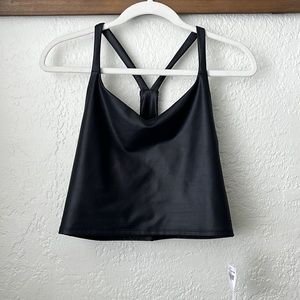 A&F - Faux Leather Crop Tank Top